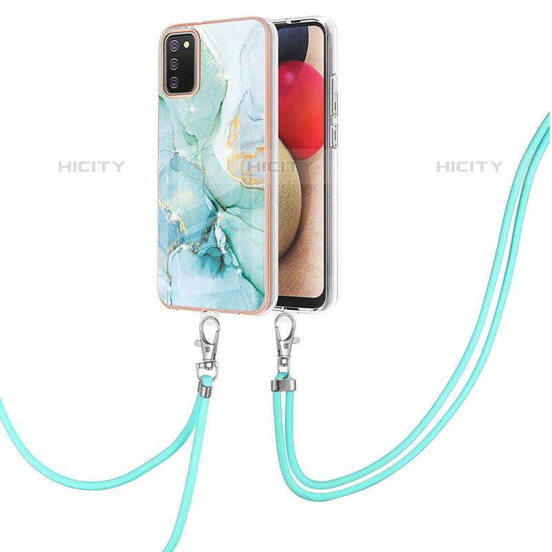 Handyhülle Silikon Hülle Gummi Schutzhülle Flexible Modisch Muster mit Schlüsselband Lanyard Y05B für Samsung Galaxy M02s