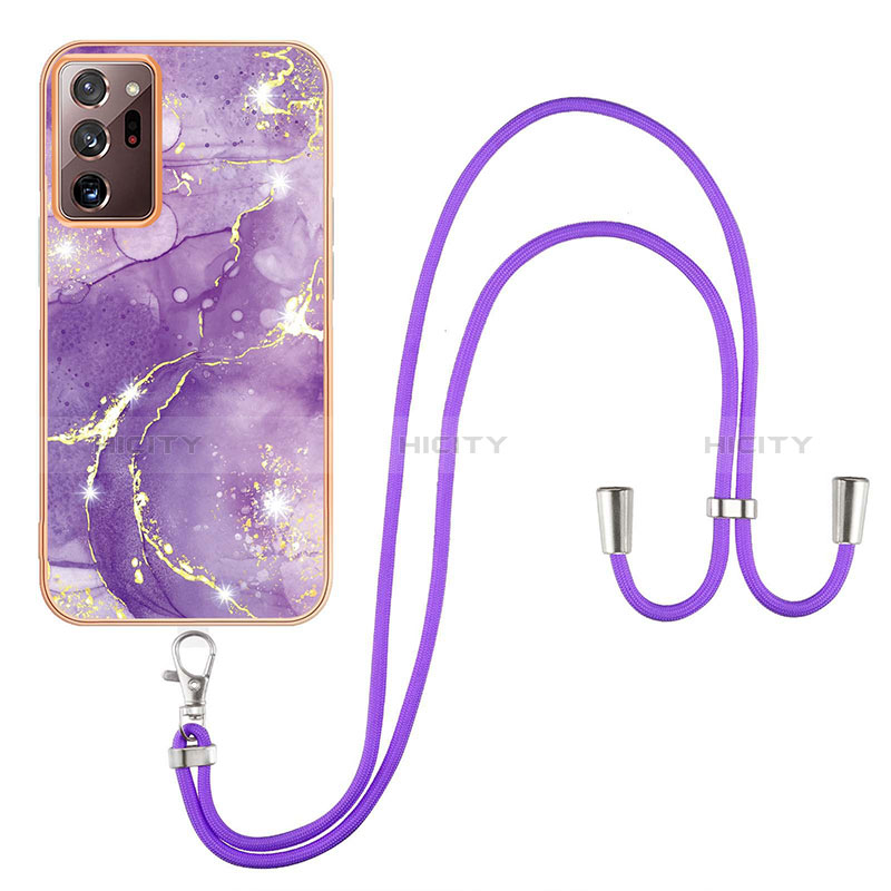 Handyhülle Silikon Hülle Gummi Schutzhülle Flexible Modisch Muster mit Schlüsselband Lanyard Y05B für Samsung Galaxy Note 20 Ultra 5G groß