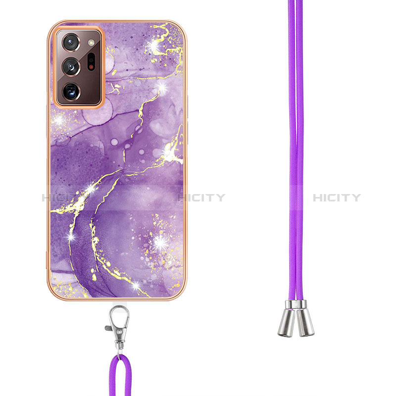 Handyhülle Silikon Hülle Gummi Schutzhülle Flexible Modisch Muster mit Schlüsselband Lanyard Y05B für Samsung Galaxy Note 20 Ultra 5G groß