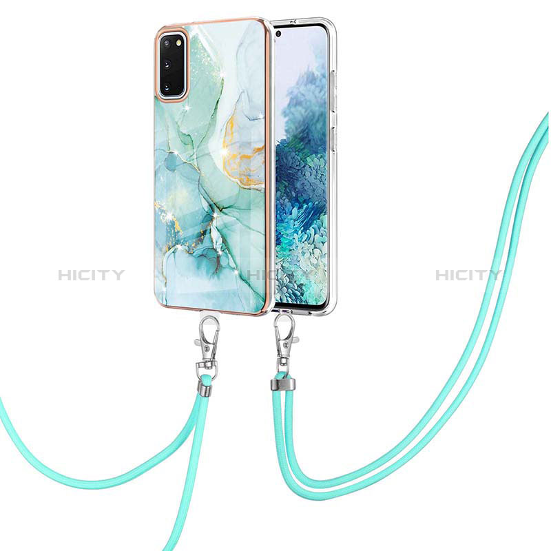 Handyhülle Silikon Hülle Gummi Schutzhülle Flexible Modisch Muster mit Schlüsselband Lanyard Y05B für Samsung Galaxy S20 5G groß