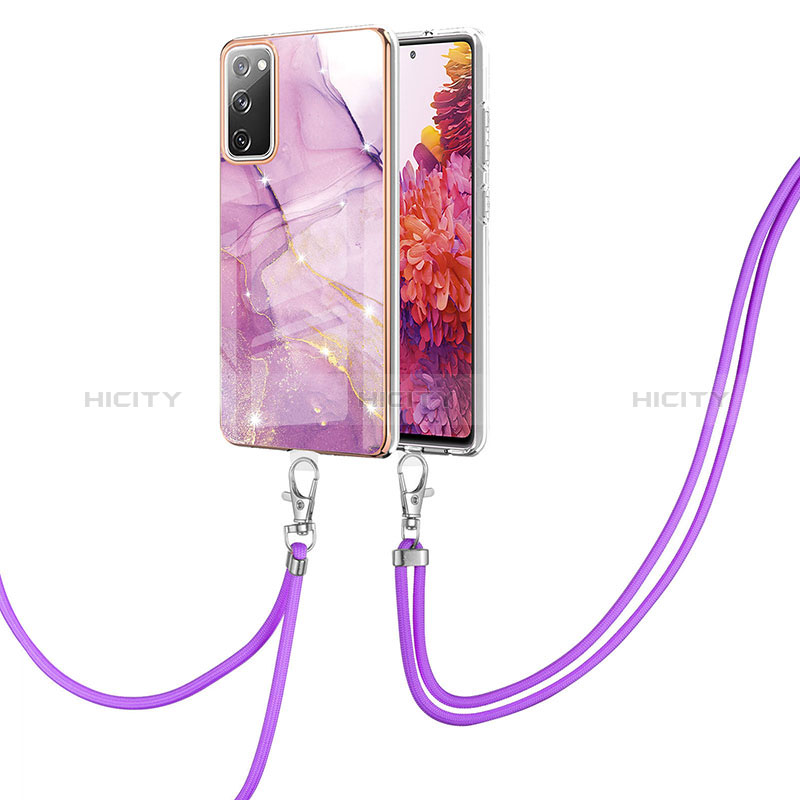 Handyhülle Silikon Hülle Gummi Schutzhülle Flexible Modisch Muster mit Schlüsselband Lanyard Y05B für Samsung Galaxy S20 FE (2022) 5G