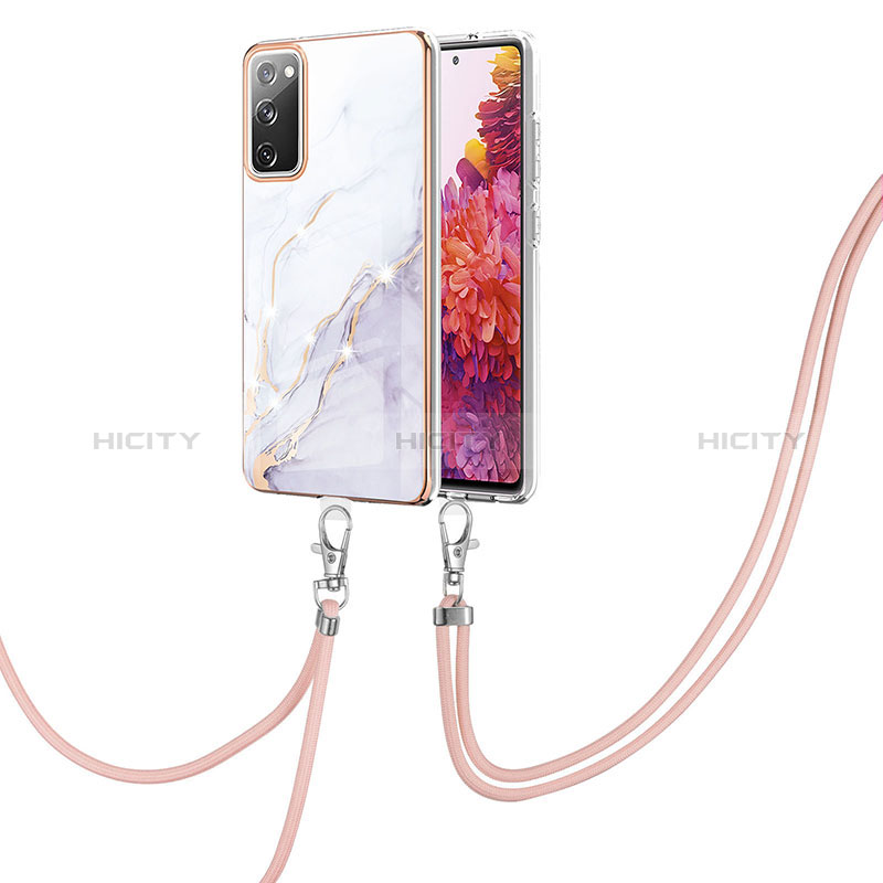 Handyhülle Silikon Hülle Gummi Schutzhülle Flexible Modisch Muster mit Schlüsselband Lanyard Y05B für Samsung Galaxy S20 FE (2022) 5G