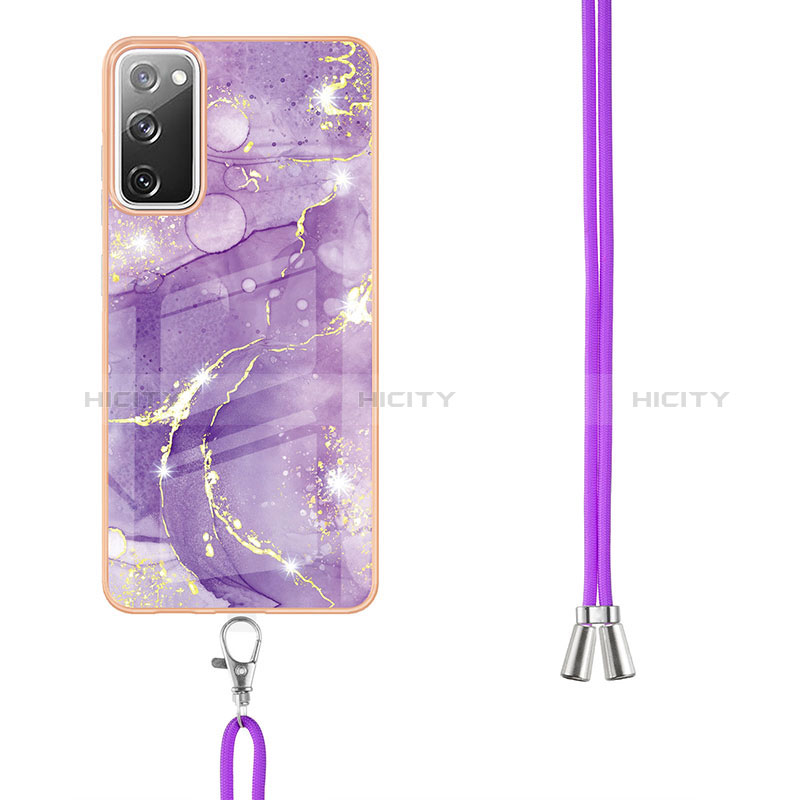 Handyhülle Silikon Hülle Gummi Schutzhülle Flexible Modisch Muster mit Schlüsselband Lanyard Y05B für Samsung Galaxy S20 FE (2022) 5G