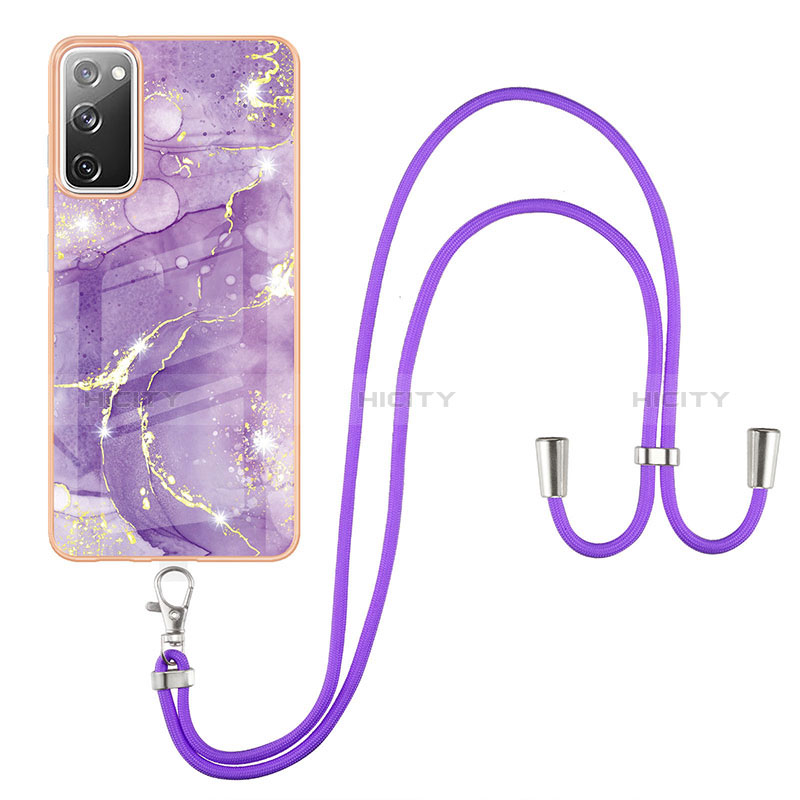 Handyhülle Silikon Hülle Gummi Schutzhülle Flexible Modisch Muster mit Schlüsselband Lanyard Y05B für Samsung Galaxy S20 FE 4G