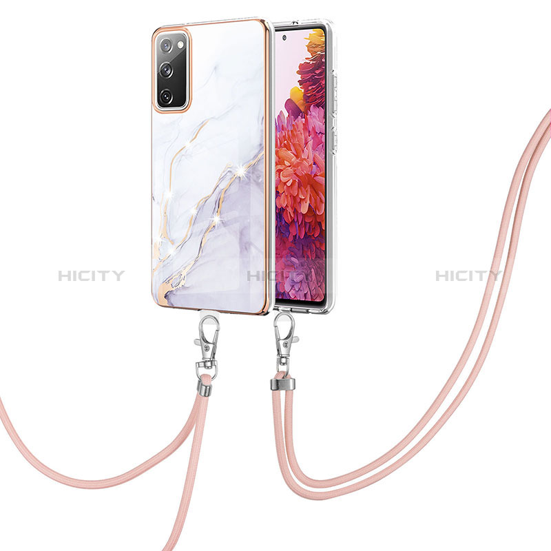 Handyhülle Silikon Hülle Gummi Schutzhülle Flexible Modisch Muster mit Schlüsselband Lanyard Y05B für Samsung Galaxy S20 FE 5G groß