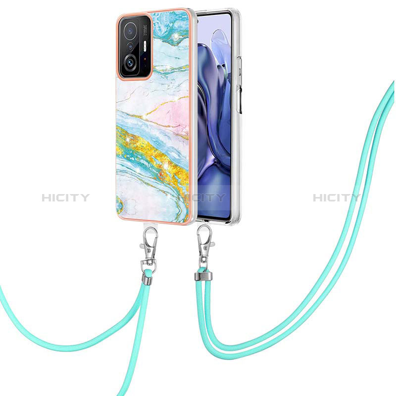 Handyhülle Silikon Hülle Gummi Schutzhülle Flexible Modisch Muster mit Schlüsselband Lanyard Y05B für Xiaomi Mi 11T 5G groß