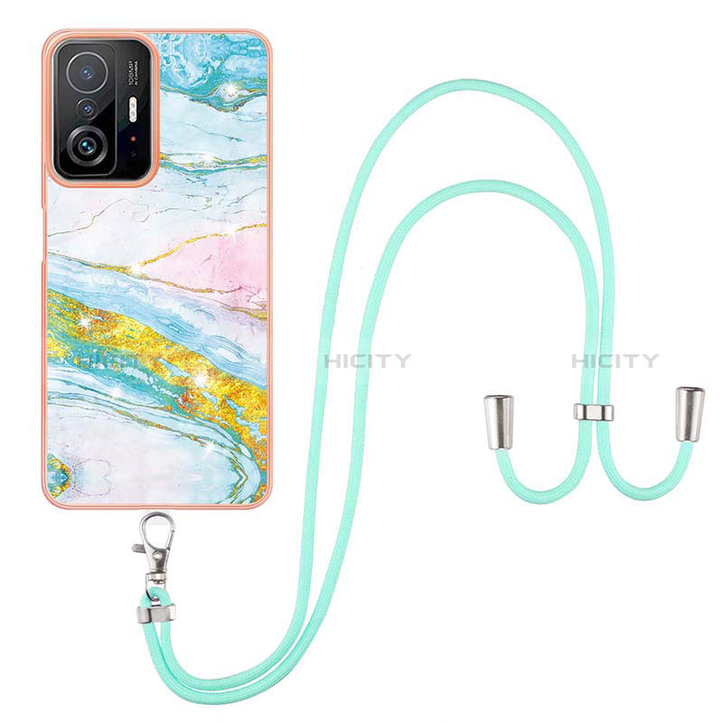 Handyhülle Silikon Hülle Gummi Schutzhülle Flexible Modisch Muster mit Schlüsselband Lanyard Y05B für Xiaomi Mi 11T 5G groß