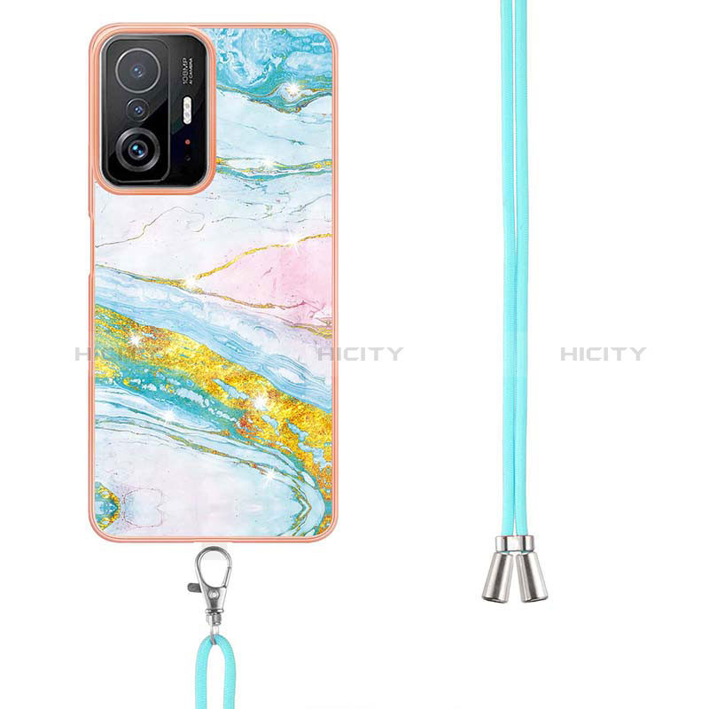 Handyhülle Silikon Hülle Gummi Schutzhülle Flexible Modisch Muster mit Schlüsselband Lanyard Y05B für Xiaomi Mi 11T Pro 5G groß