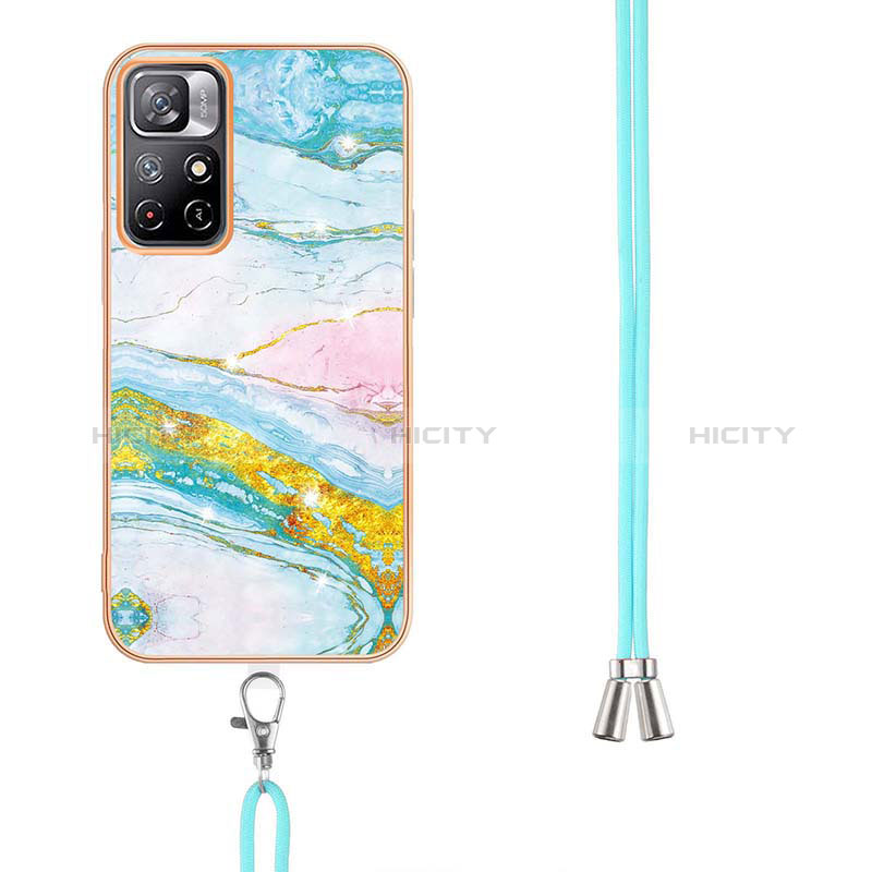 Handyhülle Silikon Hülle Gummi Schutzhülle Flexible Modisch Muster mit Schlüsselband Lanyard Y05B für Xiaomi Poco M4 Pro 5G groß