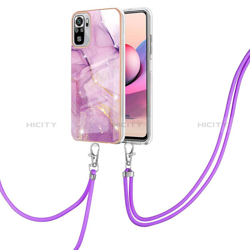 Handyhülle Silikon Hülle Gummi Schutzhülle Flexible Modisch Muster mit Schlüsselband Lanyard Y05B für Xiaomi Poco M5S groß