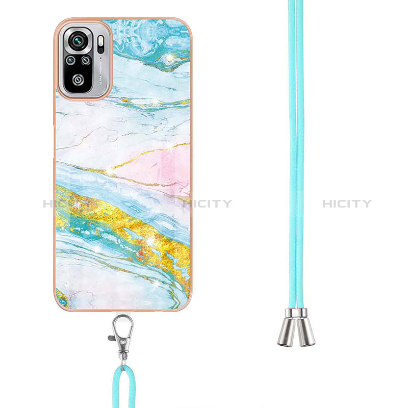 Handyhülle Silikon Hülle Gummi Schutzhülle Flexible Modisch Muster mit Schlüsselband Lanyard Y05B für Xiaomi Poco M5S groß