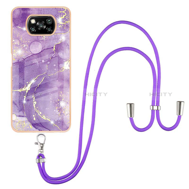 Handyhülle Silikon Hülle Gummi Schutzhülle Flexible Modisch Muster mit Schlüsselband Lanyard Y05B für Xiaomi Poco X3 Pro