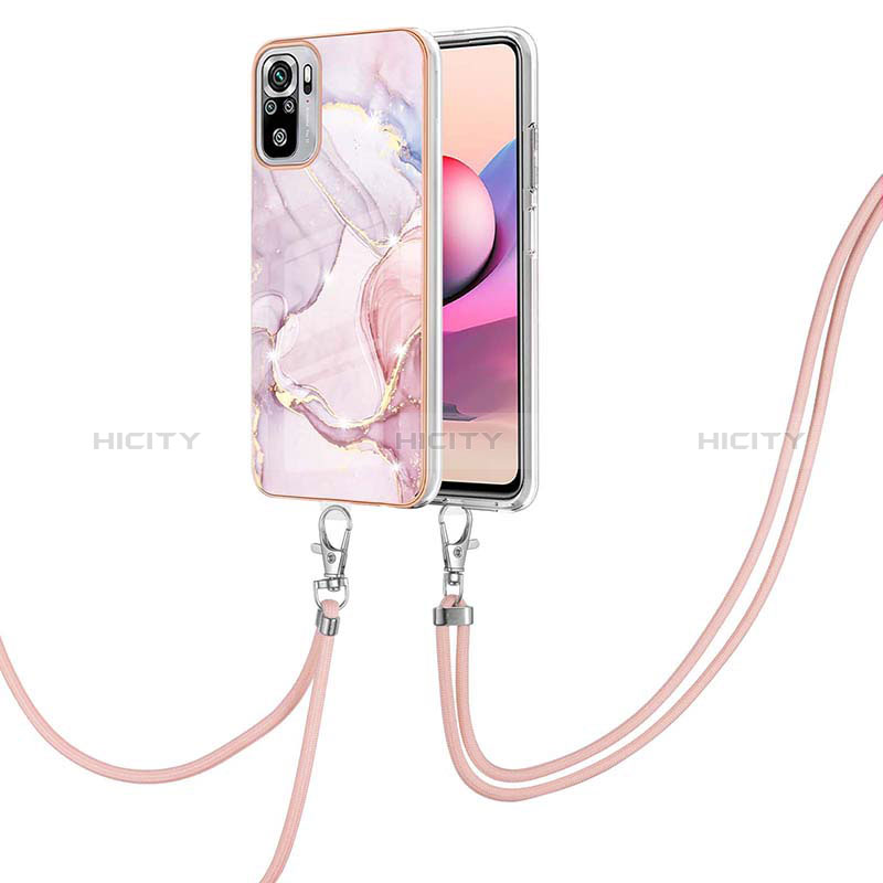 Handyhülle Silikon Hülle Gummi Schutzhülle Flexible Modisch Muster mit Schlüsselband Lanyard Y05B für Xiaomi Redmi Note 10 4G