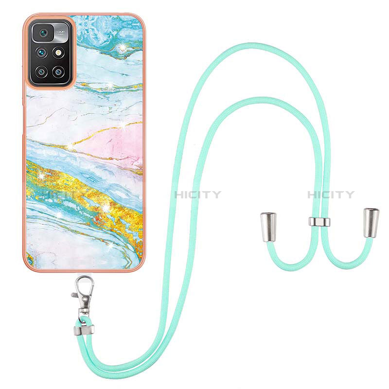 Handyhülle Silikon Hülle Gummi Schutzhülle Flexible Modisch Muster mit Schlüsselband Lanyard Y05B für Xiaomi Redmi Note 11 4G (2021) groß