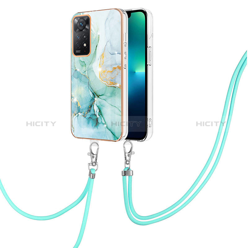 Handyhülle Silikon Hülle Gummi Schutzhülle Flexible Modisch Muster mit Schlüsselband Lanyard Y05B für Xiaomi Redmi Note 11 Pro 4G