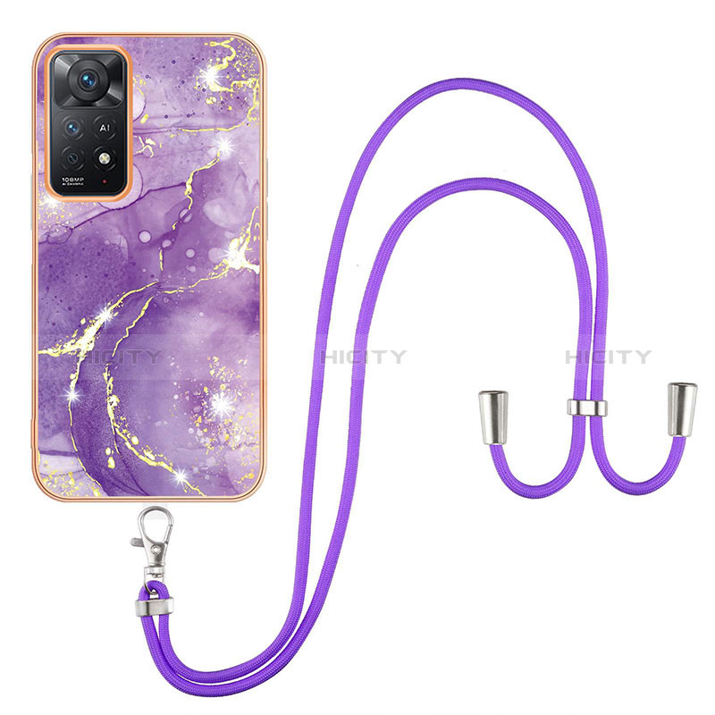 Handyhülle Silikon Hülle Gummi Schutzhülle Flexible Modisch Muster mit Schlüsselband Lanyard Y05B für Xiaomi Redmi Note 11 Pro 4G