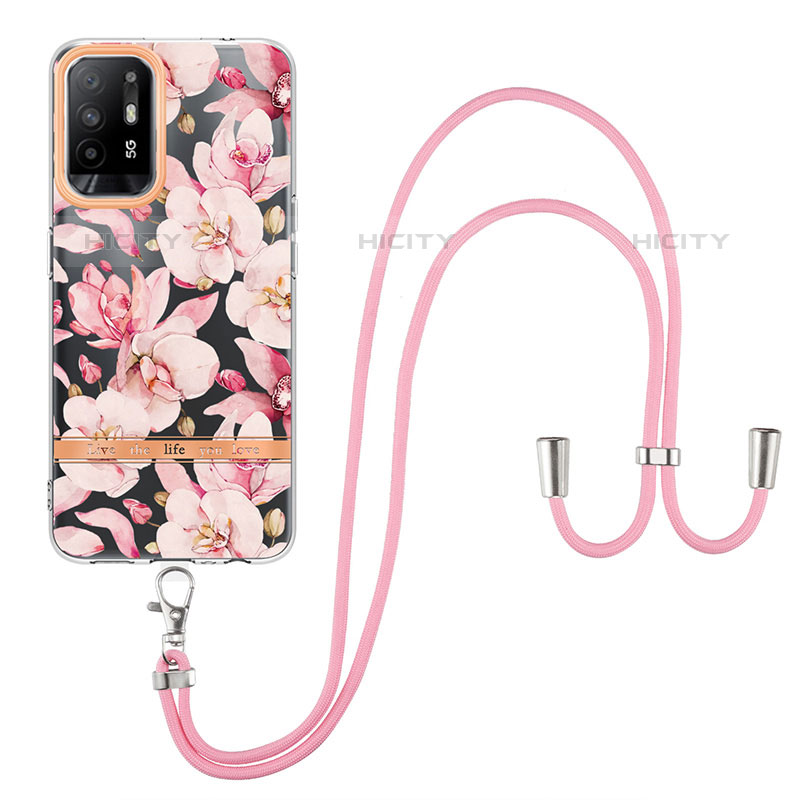 Handyhülle Silikon Hülle Gummi Schutzhülle Flexible Modisch Muster mit Schlüsselband Lanyard Y06B für Oppo A94 5G