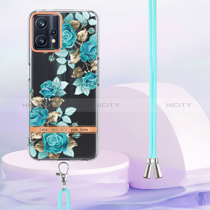 Handyhülle Silikon Hülle Gummi Schutzhülle Flexible Modisch Muster mit Schlüsselband Lanyard Y06B für Realme 9 Pro 5G