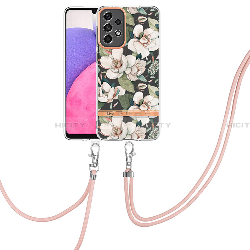 Handyhülle Silikon Hülle Gummi Schutzhülle Flexible Modisch Muster mit Schlüsselband Lanyard Y06B für Samsung Galaxy A33 5G