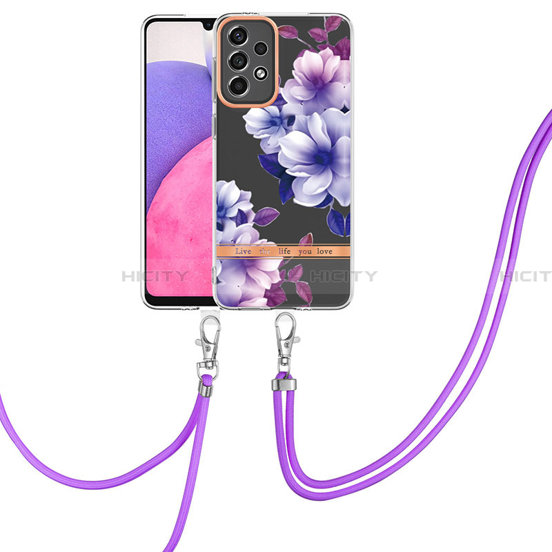 Handyhülle Silikon Hülle Gummi Schutzhülle Flexible Modisch Muster mit Schlüsselband Lanyard Y06B für Samsung Galaxy A33 5G