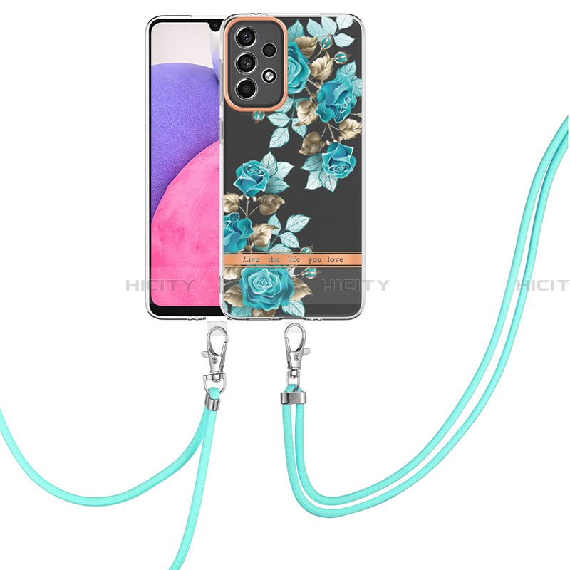 Handyhülle Silikon Hülle Gummi Schutzhülle Flexible Modisch Muster mit Schlüsselband Lanyard Y06B für Samsung Galaxy A33 5G