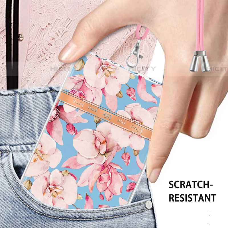 Handyhülle Silikon Hülle Gummi Schutzhülle Flexible Modisch Muster mit Schlüsselband Lanyard Y06B für Samsung Galaxy A52 4G