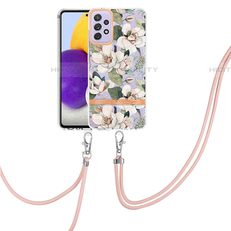 Handyhülle Silikon Hülle Gummi Schutzhülle Flexible Modisch Muster mit Schlüsselband Lanyard Y06B für Samsung Galaxy A72 5G