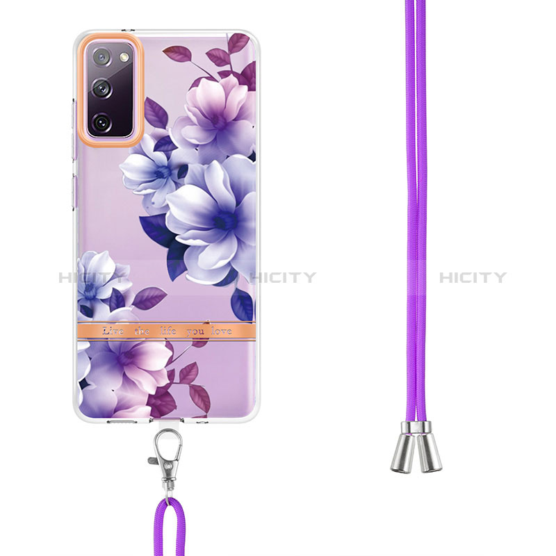 Handyhülle Silikon Hülle Gummi Schutzhülle Flexible Modisch Muster mit Schlüsselband Lanyard Y06B für Samsung Galaxy S20 FE (2022) 5G