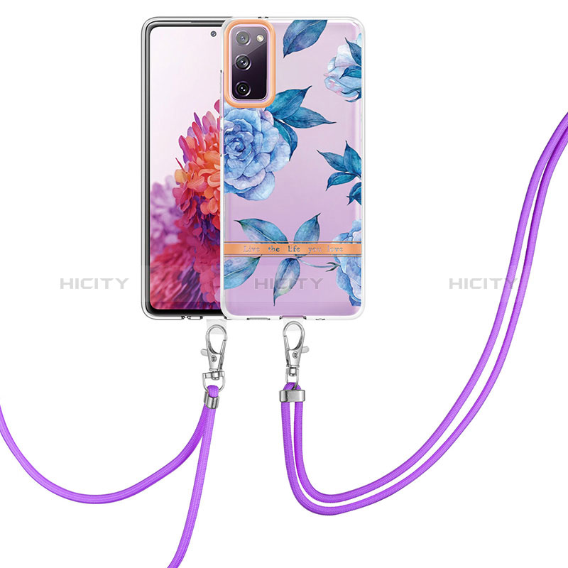 Handyhülle Silikon Hülle Gummi Schutzhülle Flexible Modisch Muster mit Schlüsselband Lanyard Y06B für Samsung Galaxy S20 FE 4G