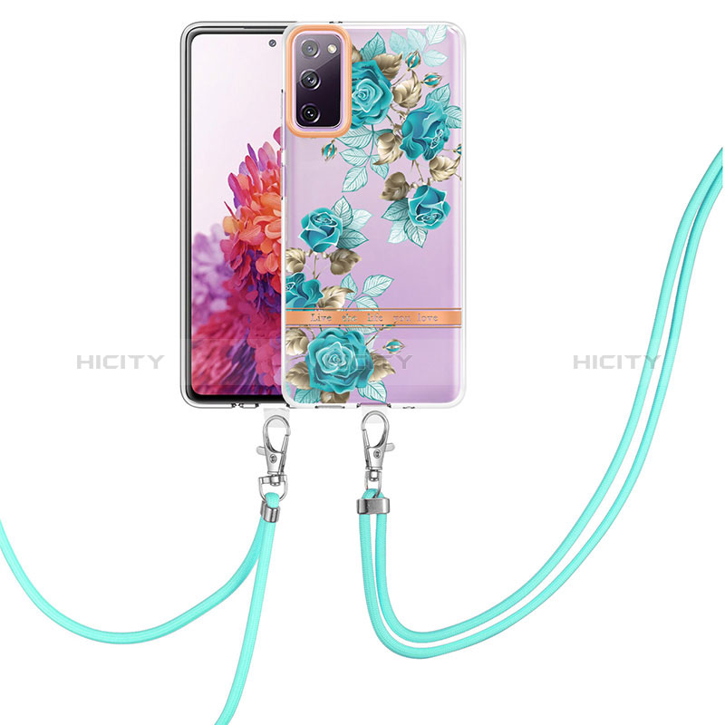 Handyhülle Silikon Hülle Gummi Schutzhülle Flexible Modisch Muster mit Schlüsselband Lanyard Y06B für Samsung Galaxy S20 FE 4G