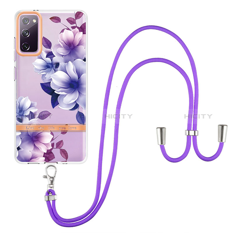 Handyhülle Silikon Hülle Gummi Schutzhülle Flexible Modisch Muster mit Schlüsselband Lanyard Y06B für Samsung Galaxy S20 FE 4G groß