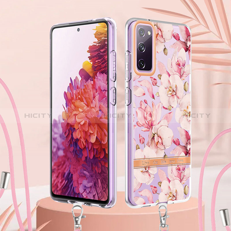 Handyhülle Silikon Hülle Gummi Schutzhülle Flexible Modisch Muster mit Schlüsselband Lanyard Y06B für Samsung Galaxy S20 FE 5G