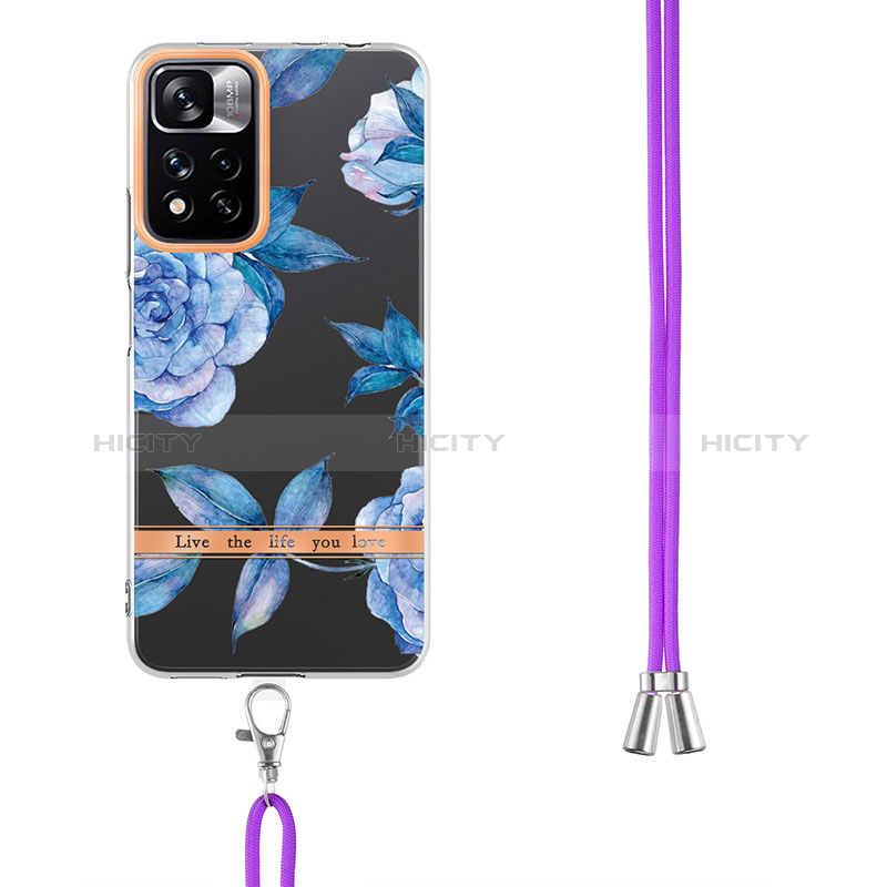 Handyhülle Silikon Hülle Gummi Schutzhülle Flexible Modisch Muster mit Schlüsselband Lanyard Y06B für Xiaomi Mi 11i 5G (2022) groß