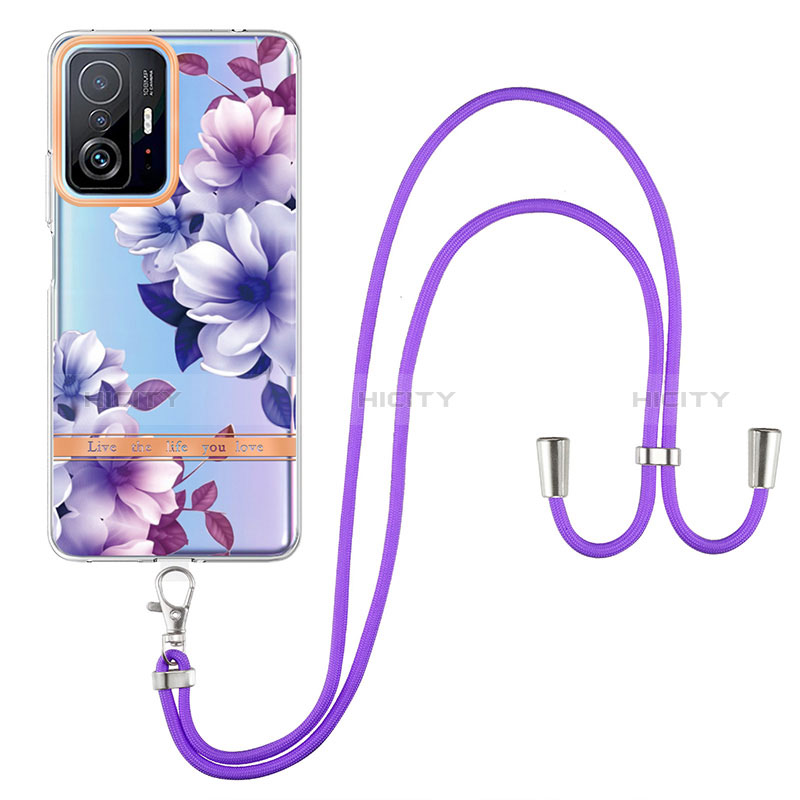 Handyhülle Silikon Hülle Gummi Schutzhülle Flexible Modisch Muster mit Schlüsselband Lanyard Y06B für Xiaomi Mi 11T Pro 5G groß