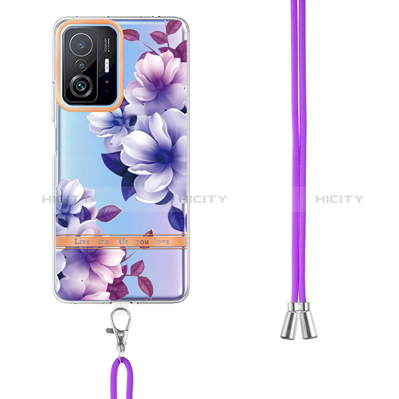 Handyhülle Silikon Hülle Gummi Schutzhülle Flexible Modisch Muster mit Schlüsselband Lanyard Y06B für Xiaomi Mi 11T Pro 5G groß