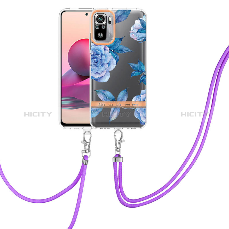 Handyhülle Silikon Hülle Gummi Schutzhülle Flexible Modisch Muster mit Schlüsselband Lanyard Y06B für Xiaomi Poco M5S groß