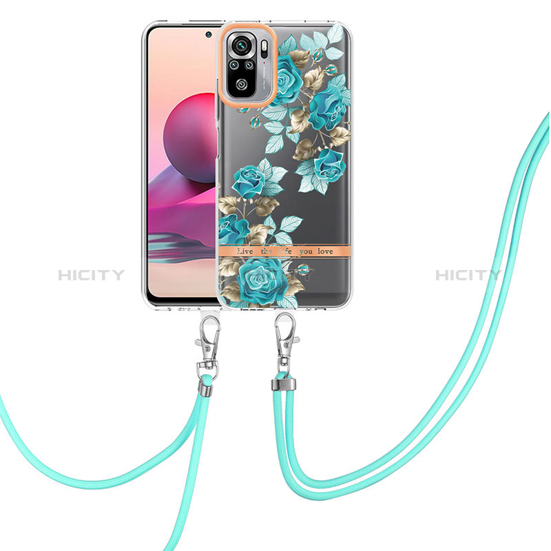 Handyhülle Silikon Hülle Gummi Schutzhülle Flexible Modisch Muster mit Schlüsselband Lanyard Y06B für Xiaomi Poco M5S groß