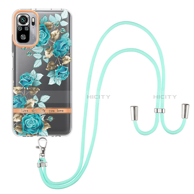 Handyhülle Silikon Hülle Gummi Schutzhülle Flexible Modisch Muster mit Schlüsselband Lanyard Y06B für Xiaomi Poco M5S groß