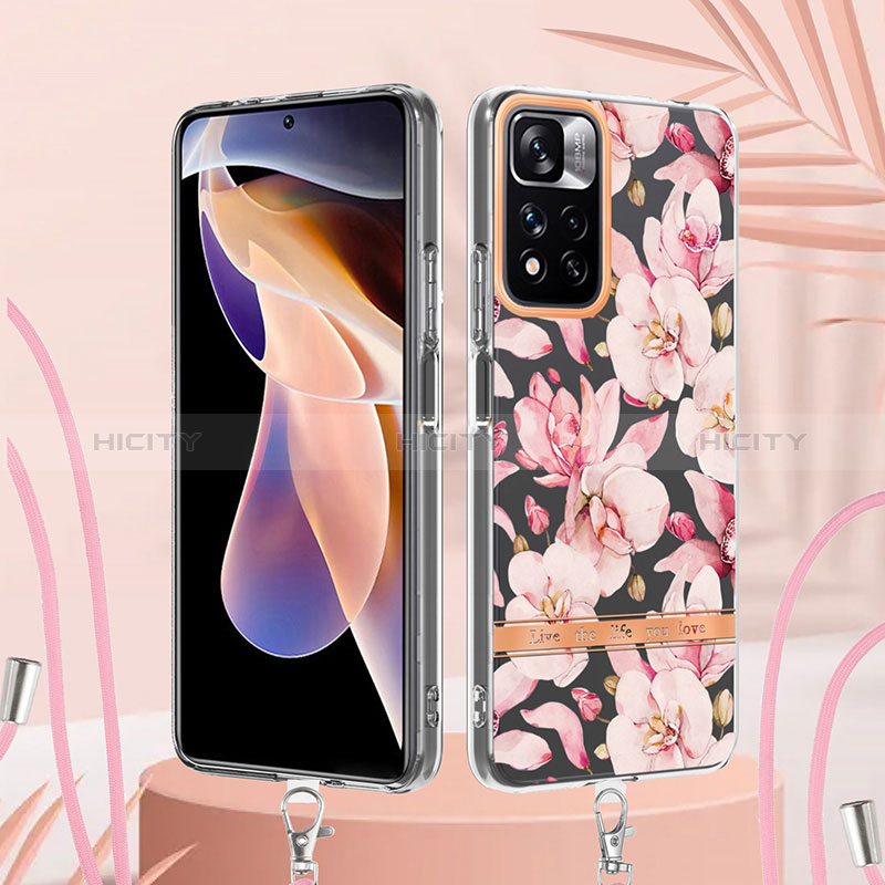 Handyhülle Silikon Hülle Gummi Schutzhülle Flexible Modisch Muster mit Schlüsselband Lanyard Y06B für Xiaomi Poco X4 NFC