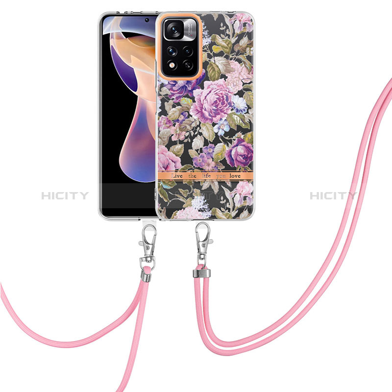 Handyhülle Silikon Hülle Gummi Schutzhülle Flexible Modisch Muster mit Schlüsselband Lanyard Y06B für Xiaomi Poco X4 NFC