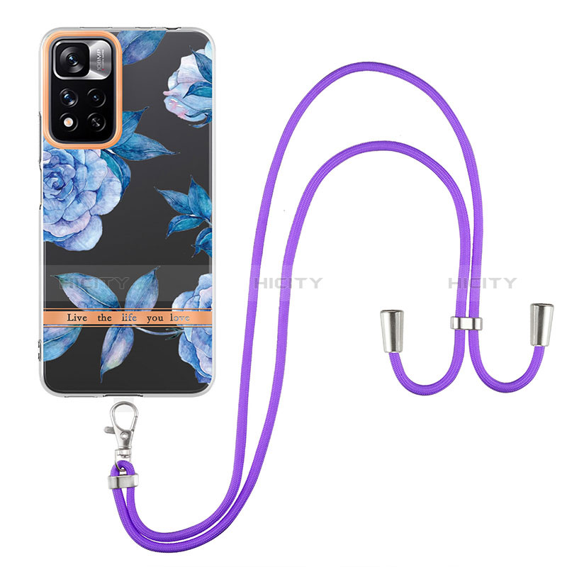 Handyhülle Silikon Hülle Gummi Schutzhülle Flexible Modisch Muster mit Schlüsselband Lanyard Y06B für Xiaomi Poco X4 NFC groß