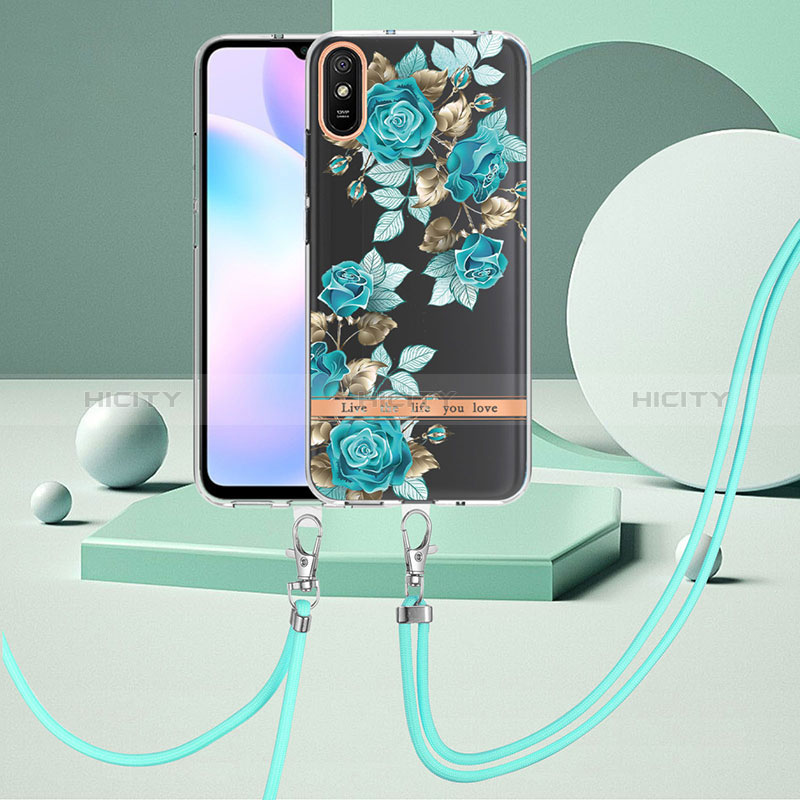 Handyhülle Silikon Hülle Gummi Schutzhülle Flexible Modisch Muster mit Schlüsselband Lanyard Y06B für Xiaomi Redmi 9AT