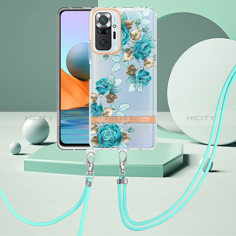 Handyhülle Silikon Hülle Gummi Schutzhülle Flexible Modisch Muster mit Schlüsselband Lanyard Y06B für Xiaomi Redmi Note 10 Pro 4G