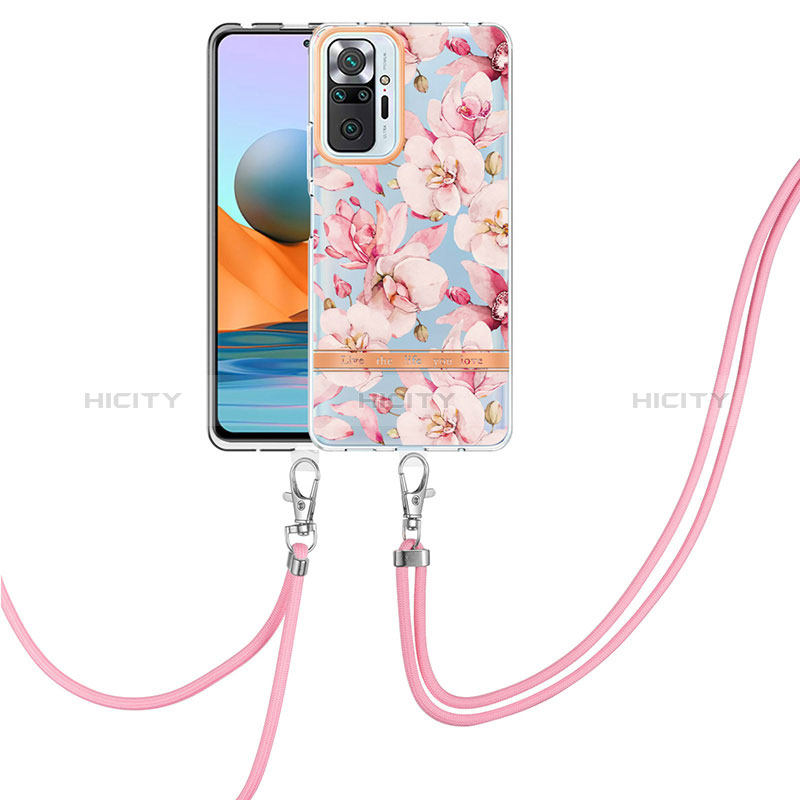 Handyhülle Silikon Hülle Gummi Schutzhülle Flexible Modisch Muster mit Schlüsselband Lanyard Y06B für Xiaomi Redmi Note 10 Pro 4G