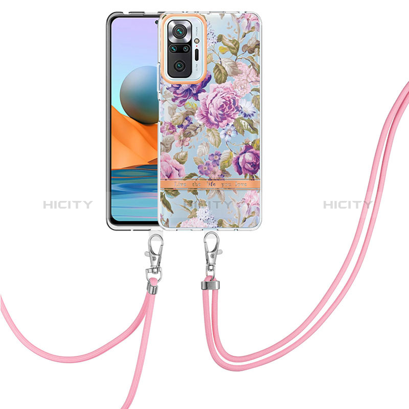 Handyhülle Silikon Hülle Gummi Schutzhülle Flexible Modisch Muster mit Schlüsselband Lanyard Y06B für Xiaomi Redmi Note 10 Pro 4G