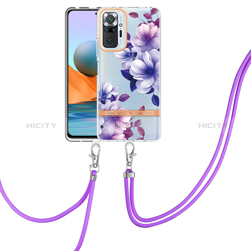 Handyhülle Silikon Hülle Gummi Schutzhülle Flexible Modisch Muster mit Schlüsselband Lanyard Y06B für Xiaomi Redmi Note 10 Pro 4G