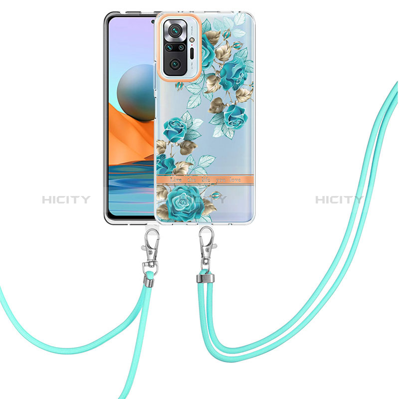 Handyhülle Silikon Hülle Gummi Schutzhülle Flexible Modisch Muster mit Schlüsselband Lanyard Y06B für Xiaomi Redmi Note 10 Pro 4G