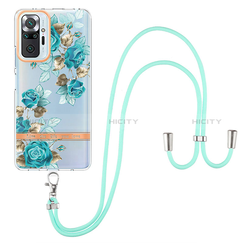 Handyhülle Silikon Hülle Gummi Schutzhülle Flexible Modisch Muster mit Schlüsselband Lanyard Y06B für Xiaomi Redmi Note 10 Pro 4G