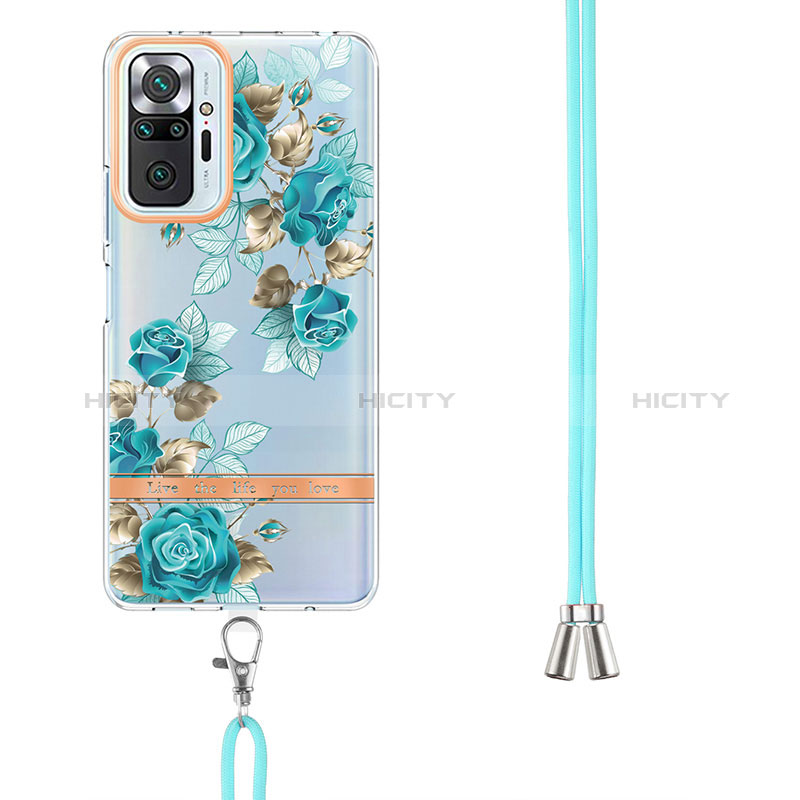 Handyhülle Silikon Hülle Gummi Schutzhülle Flexible Modisch Muster mit Schlüsselband Lanyard Y06B für Xiaomi Redmi Note 10 Pro 4G