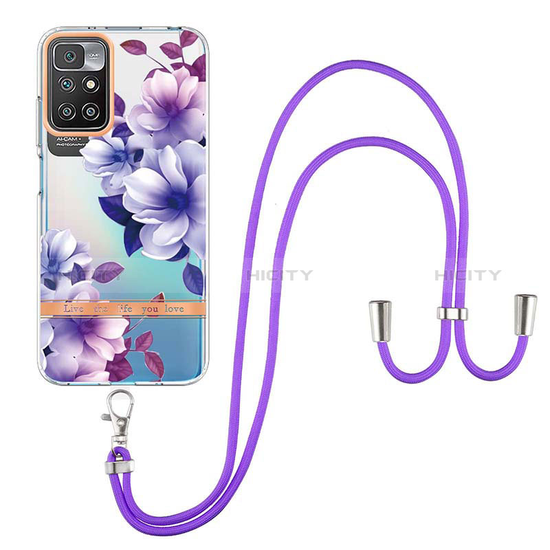 Handyhülle Silikon Hülle Gummi Schutzhülle Flexible Modisch Muster mit Schlüsselband Lanyard Y06B für Xiaomi Redmi Note 11 4G (2021) groß